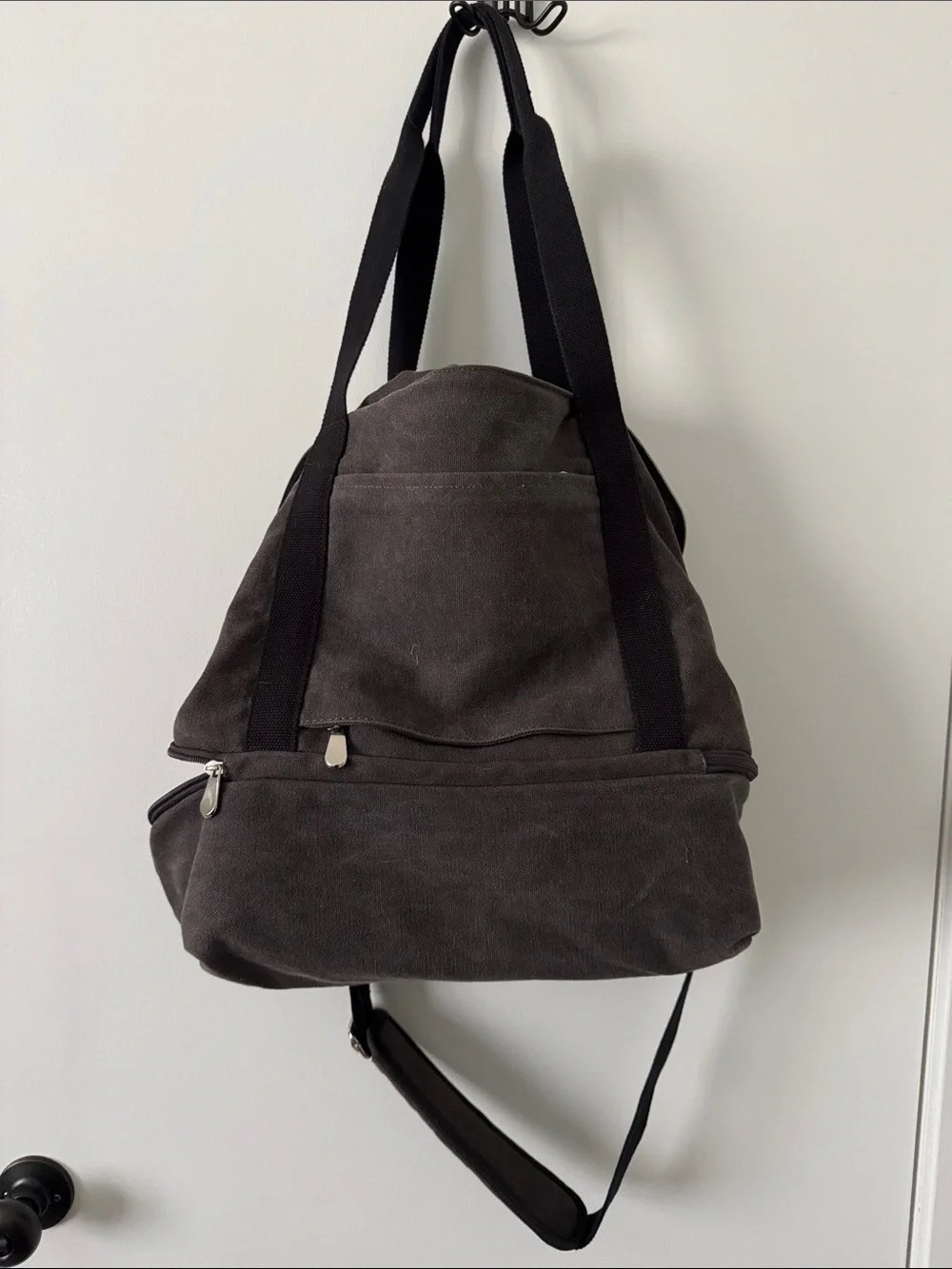 Lo & Sons Dark Gray Canvas Duffel Backpack